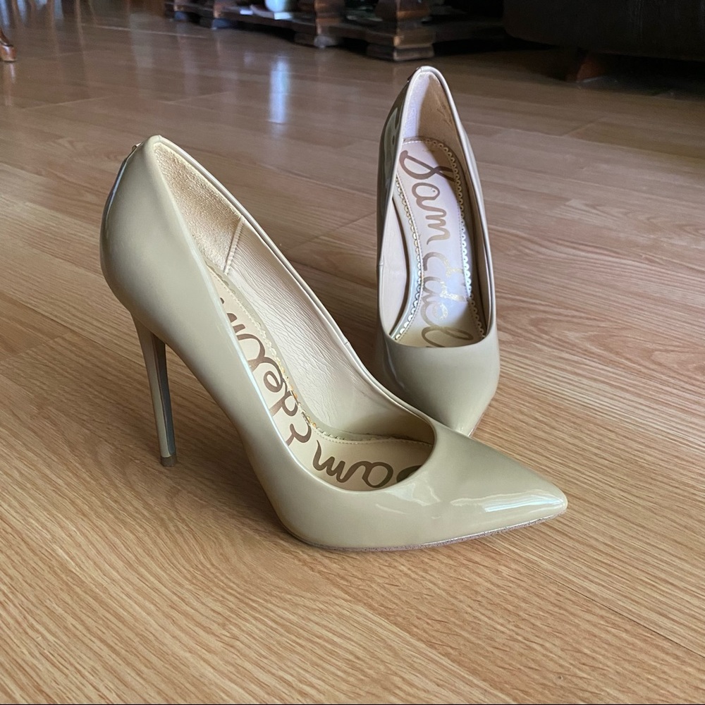 Sam Edelman Danna Nude Patent Leather Pointed Toe Heel Women’s 7